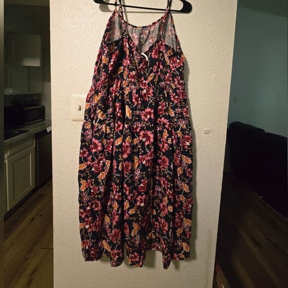 Old Navy Pink and Green Maxi A-Line Skirt - Picture 4 of 10